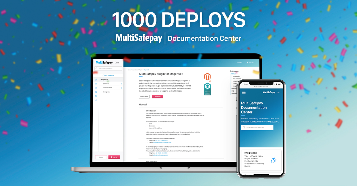 1000 aggiornamenti sul MultiSafepay Documentation Center MultiSafepay