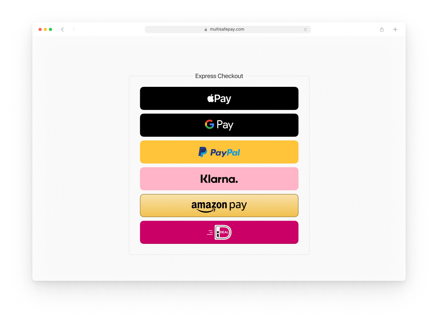 One click Payments Via MultiSafepay Express Checkouts MultiSafepay
